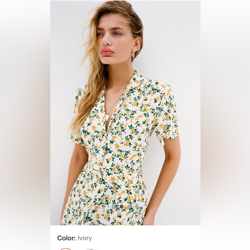 Mila Midi Shirt Dress in Ivory Yellow - Picture 13 of 13